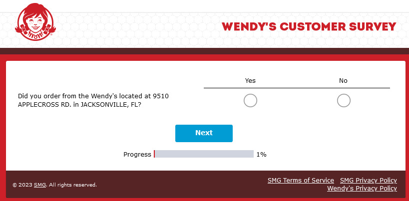 TalkToWendys.com survey